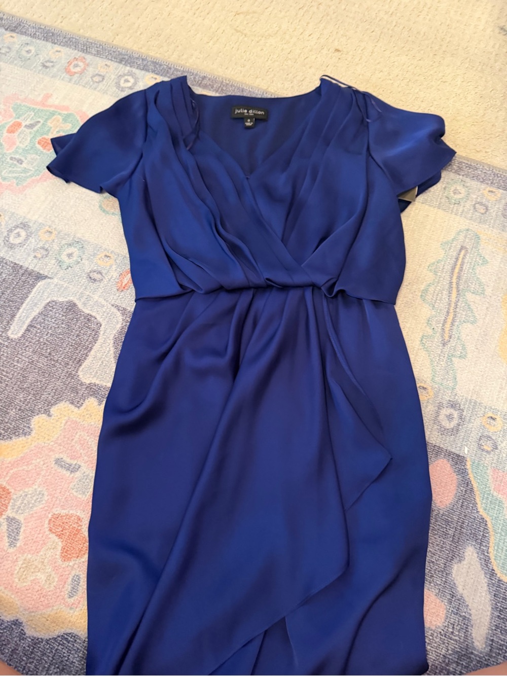 Julie Dillon Cobalt Blue Midi Wrap Dress